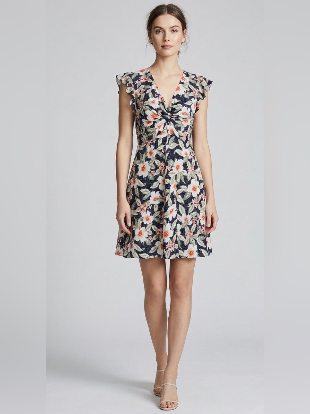 Rebecca Taylor Kamea Fleur Silk Floral Midi Mini Dress Size 2